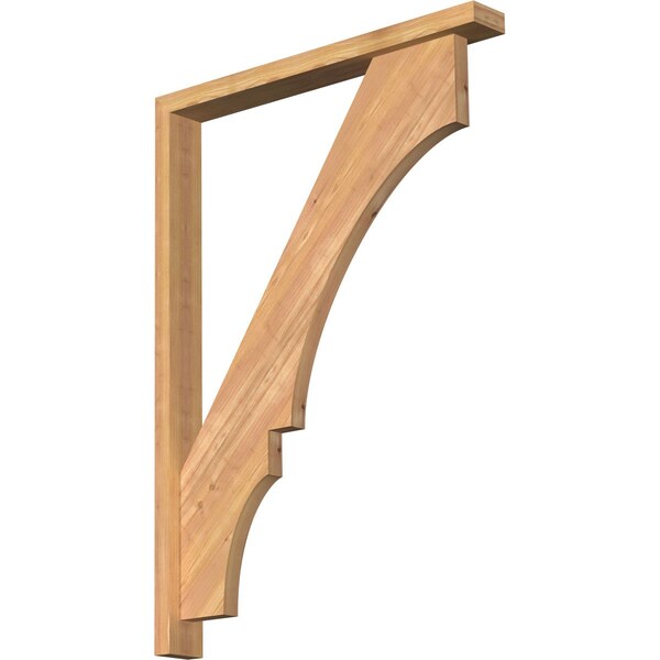 Ekena Millwork Balboa Block Smooth Bracket w/ Offset Brace, Western Red Cedar, 3 1/2"W x 30"D x 42"H BKT0402X30X42BOA05SWR - main